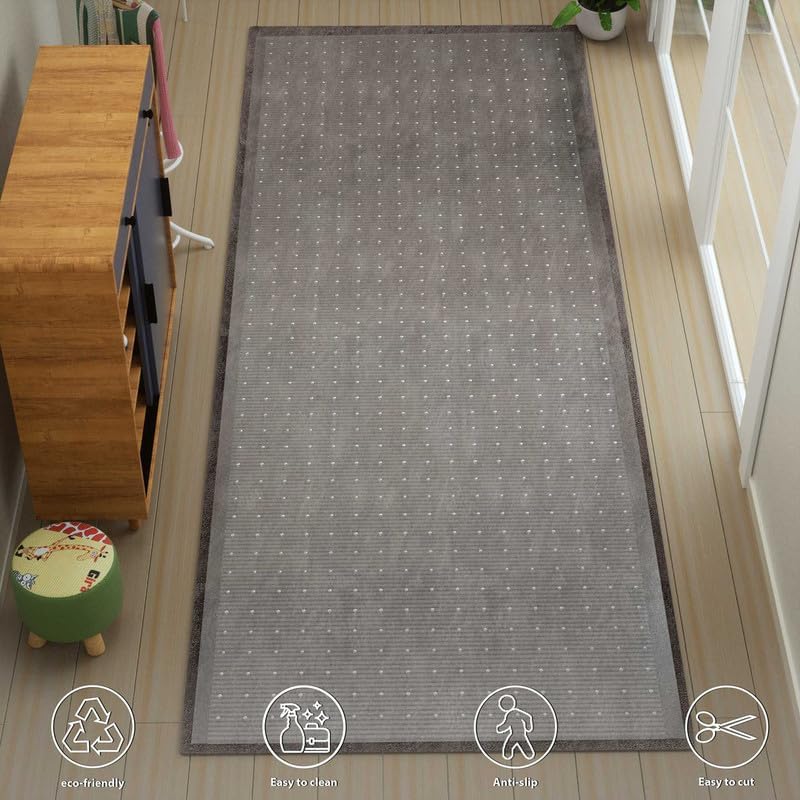 Plastic Carpet Runner 27in x 6ft Clear Floor Runner for Carpet Protection with Spikes Non-Slip & Stain-Resistant Rug Protector for Carpeted Hallway or Entrance or Other Foot Traffic Areas